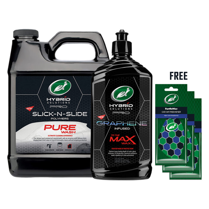 HYBRID SOLUTIONS PRO BUNDLE: PURE WASH & TO THE MAX WAX™ - FREE AIR FRESHENER - Turtle Wax PK