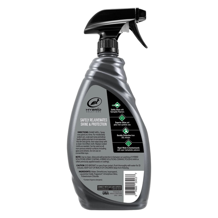 HYBRID SOLUTIONS CERAMIC CAR CARE KIT: WASH & WAX, SPRAY COATING, AND 3-IN-1 DETAILER - FREE AIR FRESHENER - Turtle Wax PK